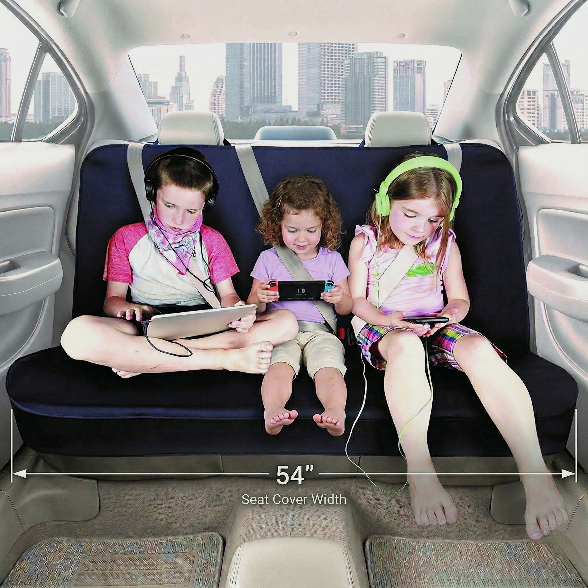 Goodyear Water-Resistance Rear Bench Car Seat Cover, Fits Most Cars and Crossovers
