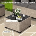 thumbnail image 3 of STARY 7 Pieces Rattan Outdoor Conversation Set, Patio Sectional Furniture Set with Glass Coffee Table, Grey, 3 of 9