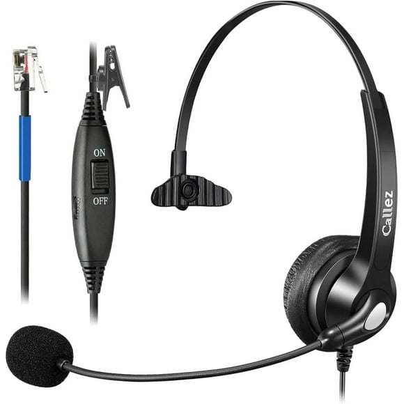 RJ9 Phone Headset with Noise Cancelling Mic & Mute Switch, Corded Telephone Headset for Cisco 8851 8845 8841