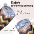 thumbnail image 4 of 20oz Geometric Texture Stainless Steel Travel Mug, Double Wall Insulated Tumbler with Handle Leak Proof Lid and Straw, 4 of 5
