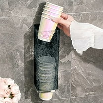 Wall Mount Paper Cup Dispenser, Non-perforated Plastic Holder for 11oz Cups, Clear & Gray, No Tools Llation & Easy Cleaning for Home Kitchen or Office Breakroom Use,Vsgery