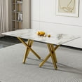 thumbnail image 3 of Sumdeal Modern Marble Dining Table,71''Faux Marble Dining Table,Rectangular Faux Marble Dining Table for 6-8 Person with 0.39''Thick Modern Faux Marble Dining Table, 3 of 6