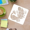 thumbnail image 3 of 1 pc Plastic Reusable Drawing Painting Stencils Templates for Painting on Scrapbook Paper Wall Fabric Floor Furniture Wood Square Peacock Pattern 300x300mm Plastic, 3 of 6
