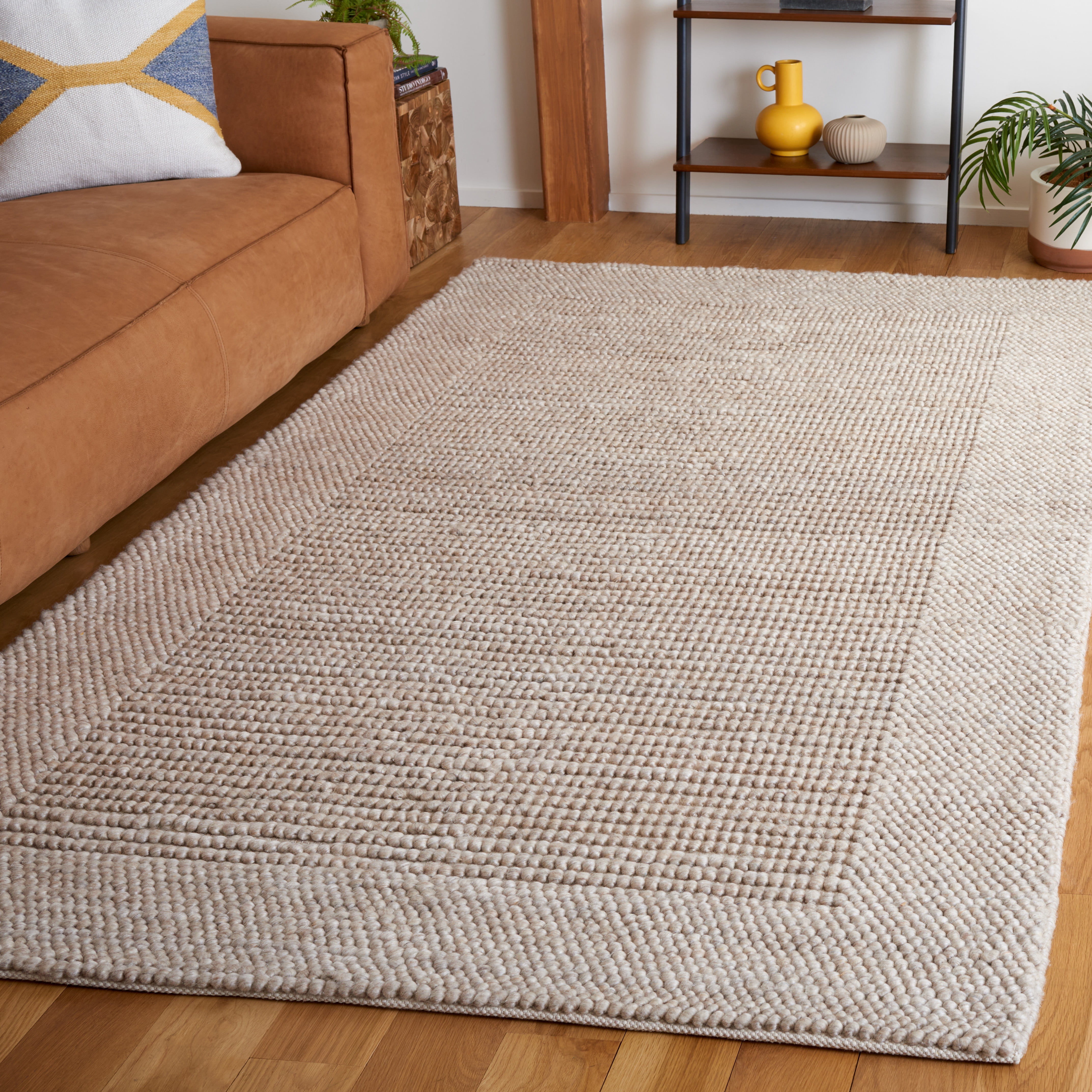 SAFAVIEH Natura Novilla Bordered Area Rug, Beige, 9' x 12'