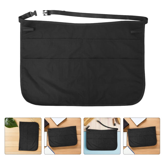 unbranded 2Ud Delantal De Trabajo Para Peluquero Negro Con Cinturón Ajustable Y