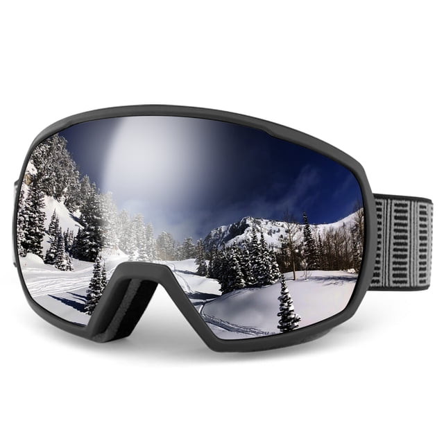 Lunettes de Ski Résistantes aux Chocs pour Hommes Femmes Protection contre le Brouillard Lunettes de Neige Gris