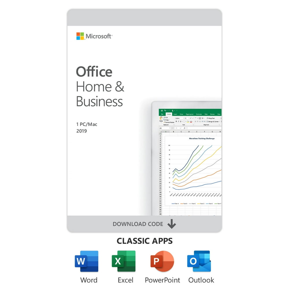 Microsoft Office Home & Business 2019 | One-time purchase, 1 device | PC/Mac Download - Walmart