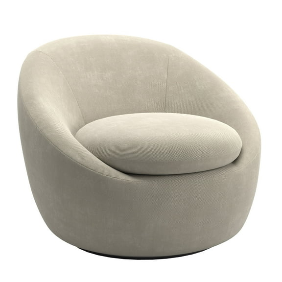 Weston Home Velin Chenille Swivel Accent Chair, Beige