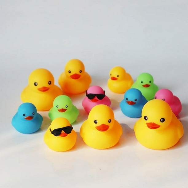 100 piezas de pato amarillo para bañarse y salpicar agua, sonido de llamada, pato de juguete para bebé, piscina, baño, leche de pato, tienda de té, pequeño regalo