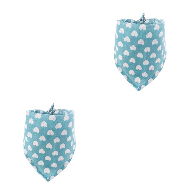 Methold Bufanda de baba de mascotas Toalla decorativa colorida triangular punteada Regalo Azul claro 2piezas