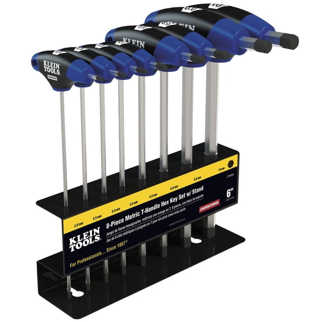 Juego de llaves hexagonales Klein Tools JTH68M con mango en T y soporte, 8 piezas