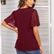thumbnail image 3 of Camisa de manga corta acampanada con cuello en V para mujer, Top informal de verano para ocio, oficina y escuela, 3 of 5