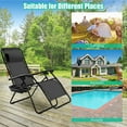 thumbnail image 7 of Spaco 2 Pieces Folding Recliner Zero Gravity Lounge Chair - Black, Zero Gravity Recliner Portable Outdoor Reclining Chair for Patio Beach Deck Garden Pool Black, 7 of 7