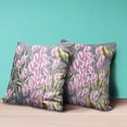 thumbnail image 4 of Amrita Sen Tulip Bouquet Throw Pillow in Pink Green Yellow Blue 18x18, 4 of 5