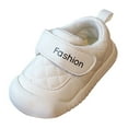 thumbnail image 4 of Dakaela Toddler Shoes Boys Girls Slip on Sneakers Baby Soft Sole Walking Crib Shoes Little Kid Indoor Outdoor with Hook and Loop White Size 3.5, 4 of 5