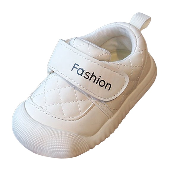 Quealent Baby Wide Toe Box Barefoot Shoes Boys Girls First Walking Shoes Lightweight Non-Slip Sneakers White for Size 4.5