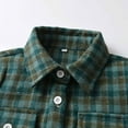 thumbnail image 5 of ZCFZJW Little Kids Toddler Baby Boy Girl Flannel Shirt Jacket Plaid Long Sleeve Lapel Button Down Shacket Fall Winter Warm Coat Outwear A#19-Green 2-3 Years, 5 of 9