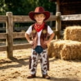 thumbnail image 3 of mgoYE Kids Toddler Baby Boys Sleeveless CowBoys Clothes Sets for Kids Children Cute Vest Hat Scarf Pants 4pcs Set Party Fantasia Shirt Up Boy Outwear, 3 of 4