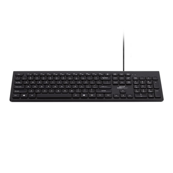 Monoprice Low-Profile Spill-Resistant Silent Keyboard – Membrane Water-Resistant Coating 10 Million Keystrokes - Workstream Collection
