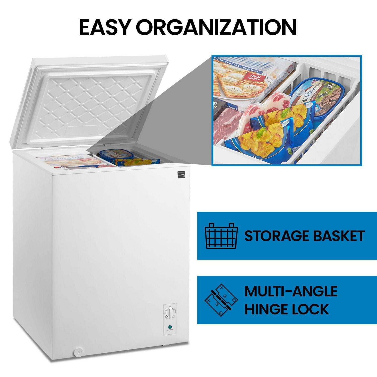 Kenmore 5 Cu. Ft. Convertible Chest Freezer/Refrigerator, Garage-Ready, Manual Defrost (143L), White