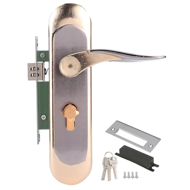 Door Lock Handle Entry Set Security Lock, Household Indoor Aluminum Alloy with Keys Hardware Accessory