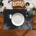 thumbnail image 6 of MOQIN 4 Pcs Halloween Placemats 12"x18" Gothic Bat Placemats Kitchen Decoration Washable Witch Place Mats Rectangle Skull Table Mats for Halloween Dining Table Accessories, 6 of 9