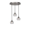 thumbnail image 1 of Empire 3 Light Cluster Pendalier In Brushed Nickel Finish With 7" Clear Bubble Glass, 1 of 1