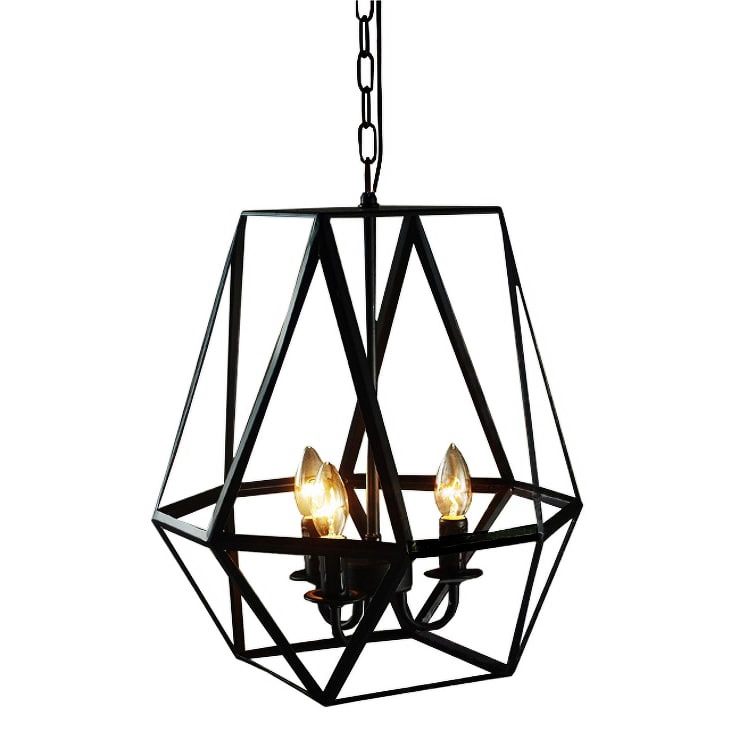 Lee 3-light Antique Bronze Geometric Edison Chandelier with Bulbs
