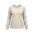 thumbnail image 3 of cocolona Pullover Sweaters for Women Crew Neck Long Sleeve Knitted Fall Tops Casual Loose Solid Color Base Sweater, 3 of 7