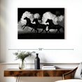 thumbnail image 3 of Elephant Stock Wild Horses Silhouette Wall Art - Horizontal Canvas Wall Art - Living Room Wall Decor - Photography Animal Canvas - Black And Graydecor By Samantha Carter - 36" x 24", 3 of 8