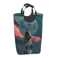 thumbnail image 4 of DouZhe 50L Rectangular Laundry Basket, Moon Planet Space Astronaut Prints Waterproof Foldable Laundry Hamper with Aluminum Handles, 4 of 6