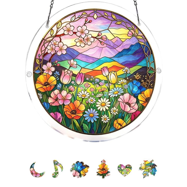 Acrylic Jigsaw Puzzle Suncatcher,Window Suncatcher Acrylic Puzzle,Unique DIY Emerald Flame Hummingbird Sun Catcher PuzzleKit,Sun Catcher AcrylicPuzzles Garden Decoration for Window Garden Hanging
