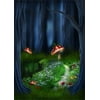 ABPHOTO 5x7ft Photography Backdrop Fairytale Forest Green Grass Red Mushroom Dark Trees Backdrops for Photo Shoots Lovers Party Game Adult Kids Baby