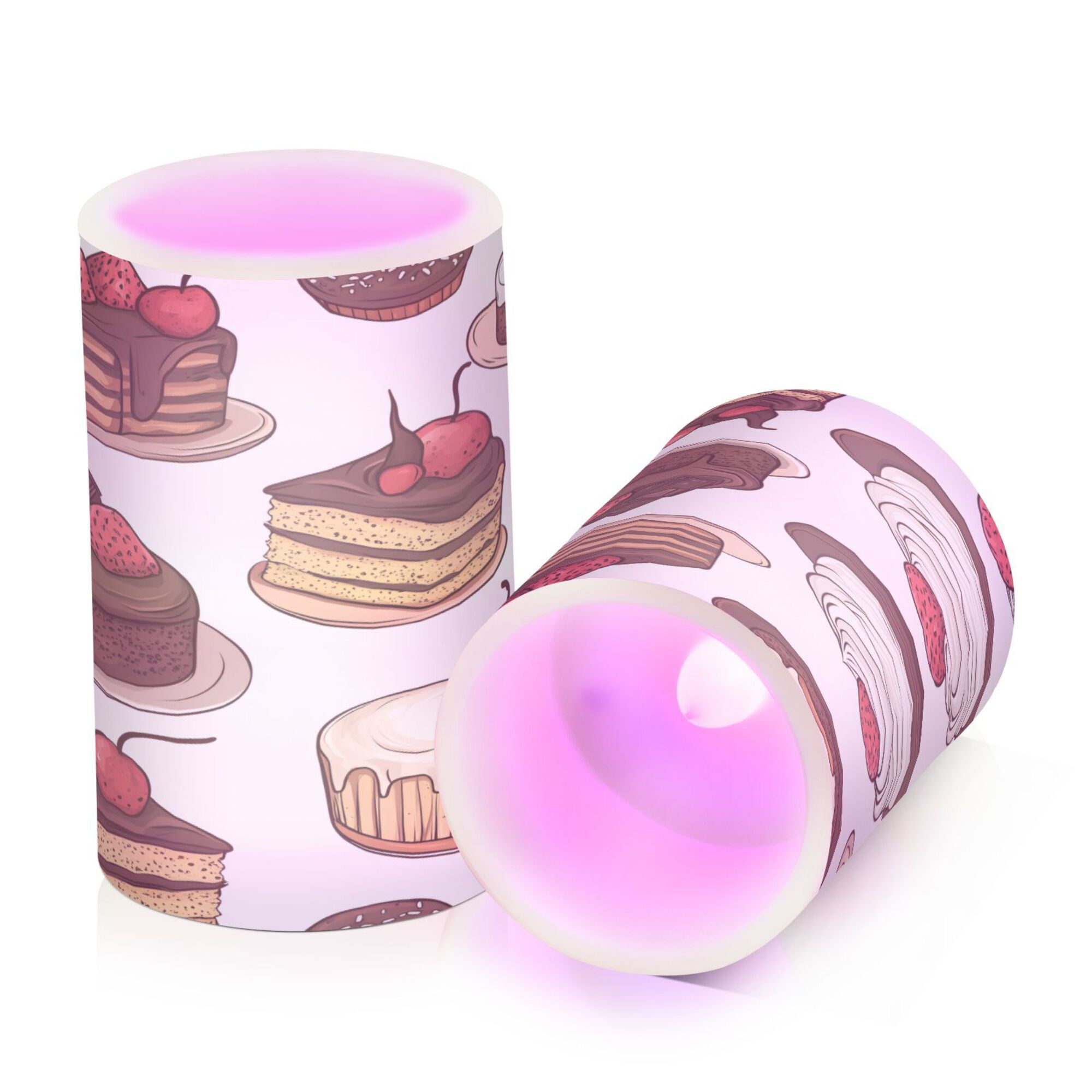 Yayeee Flameless Candles with Remote Flickering Battery Operated Multi Color Changing, White Chocolate Cakes