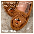 thumbnail image 3 of Minnetonka Women’s Thunderbird “Animikii” Hardsole – Moccasins for Women with a Classic Leather Moccasin Silhouette, Cushioned Footbed, and Beaded Moccasin Design, Stone, Size 6, 3 of 5