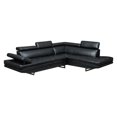 thumbnail image 1 of Nathaniel Home Logan Collection 2-piece Black Sectional Sofa Set  w/Bonded Leather. Left Facing Style, 1 of 3
