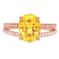 thumbnail image 7 of Solitaire with Accents Engagement Ring for Women - 2.32ct Natural Citrine in 14K Rose Gold Promise Ring, 7 of 7