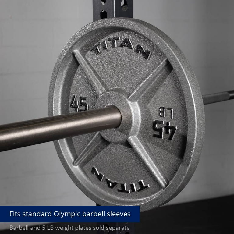 Titan Fitness 245 LB Set Cast Iron Olympic Plates Sold In Pairs Classic Weight Plate Design Silver Hammer Finish Walmart
