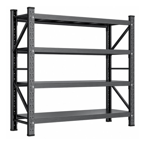 4-Tier Adjustable Storage Shelves - 5000LBS Heavy Duty Metal Shelving Unit, 59"W x 23"D x 67"H Boltless Steel Rack for Garage, Basement, Workshop