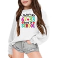 thumbnail image 2 of IWRICH Kids I Survive 100 Days of School Sweatshirts Cute Funny Graphic Printed Tops Long Sleeve Crew Neck Tees,Size 3-14 Years White 160, 2 of 4