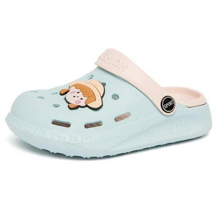 

Boys Girls Clogs With Cartoon Bear Charms Summer Comfortable Lightweight Hollow Out Sandals Beach Shoes For Toddler Children Kids