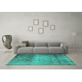 thumbnail image 3 of Ahgly Company Indoor Square Persian Turquoise Blue Traditional Area Rugs, 5' Square, 3 of 4
