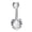 White, variant on Belly Button Ring Eye-catching Corrosion Resistant Stainless Steel Heart Shaped Belly Navel Stud Piercing Jewelry for Girl