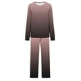 thumbnail image 4 of Ozmmyan Womens 2 Piece Outfits Sweatsuit Gradient Color Sweatshirt Lounge Sets Baggy Sweatpants Fall Fashion Sweatsuits Travel Outfits Fall Crewneck Sweatshirts Wide Leg Sweatpants, S-3XL, 4 of 4