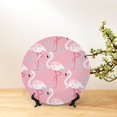 thumbnail image 6 of Wukai Flamingo Print Decorative Plate for Display,Bone China Decorative Plate, Ceramic Dinner Plate with Stand, Vertical Ceramic Plate-10in, 6 of 6