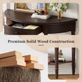 thumbnail image 3 of Euroco Farmhouse Half Moon Console Table, Narrow Sofa Table with Storage Shelf & 1 Drawer ,Wood Entryway Table Accent Table for Living Room, Hallway and Foyer,Espresso, 3 of 9