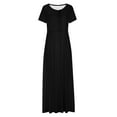 thumbnail image 4 of PuLe Summer Dress Women's Short Sleeve Maxi Dresses Casual Empire Waist Long Dress, 4 of 5
