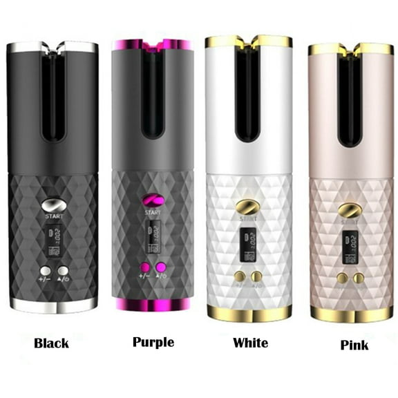 Hair Curling Iron, Cordless Automatic Curling Wand with LCD Display and 6 Adjustable Temperature, USB Rechargeable Fast Heating