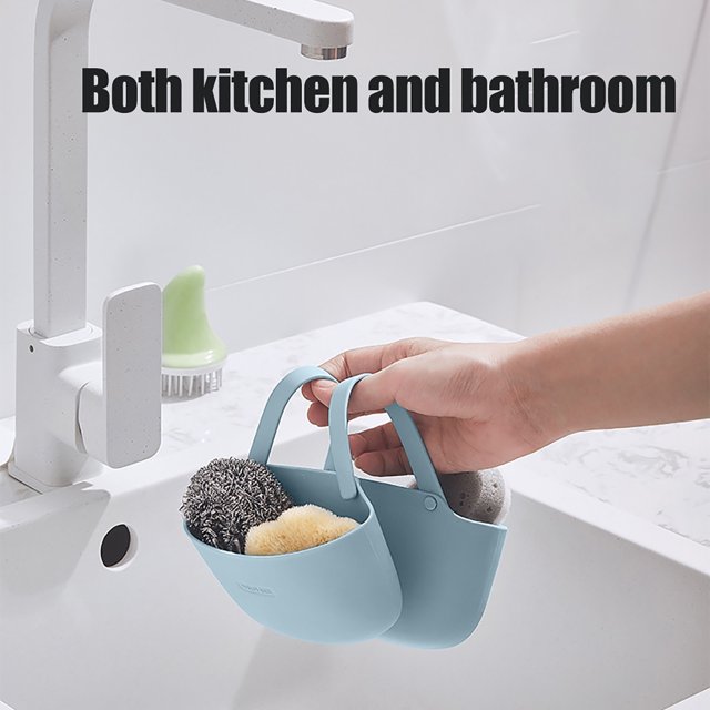 Oleegame 1PC Shower Soap Dish With Hook Double Layer Kitchen Sink Storage Hanging Bag Home Multis Function Faucet Debris Storage