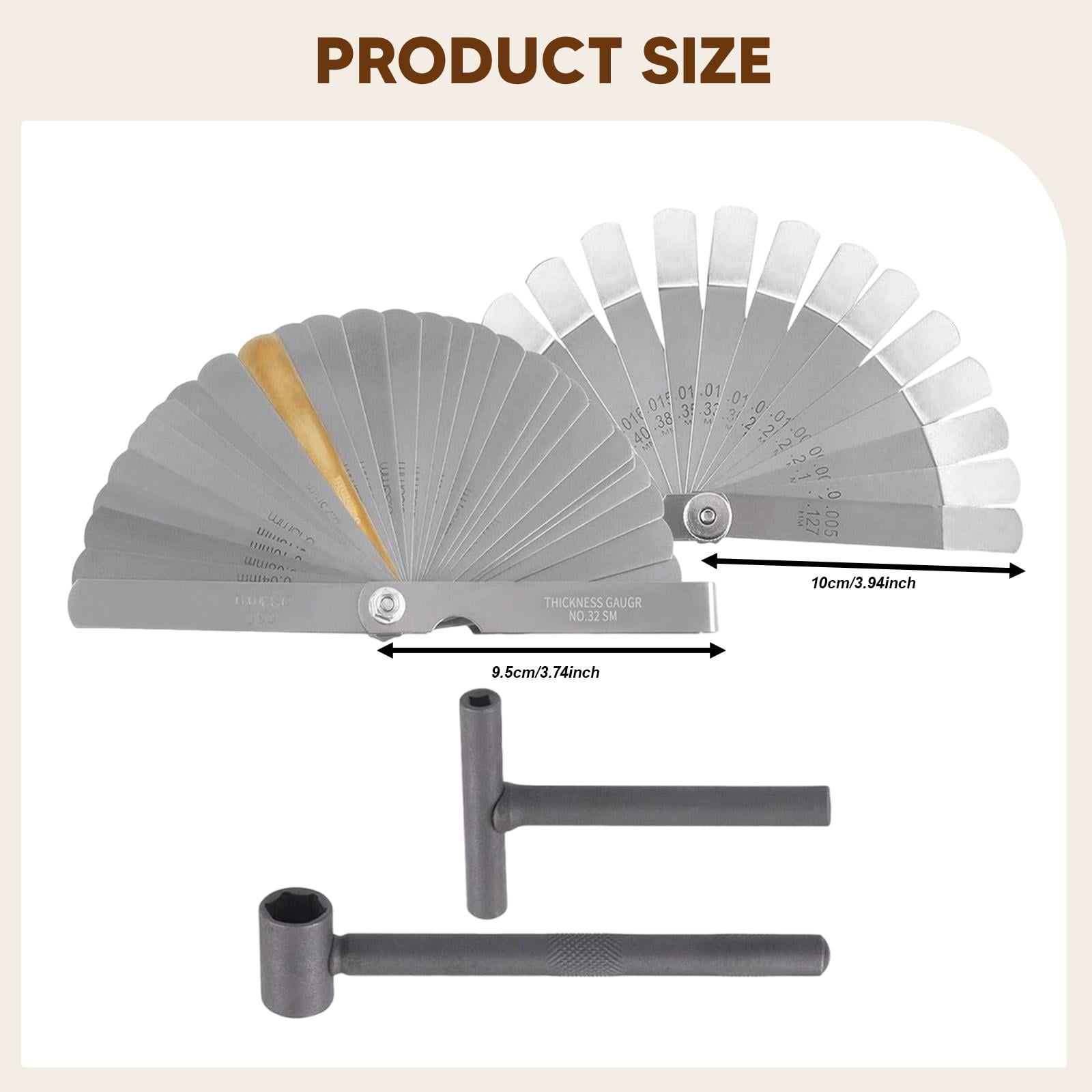 Dickly Feeler Gauge Double Reading Combination Measuring Tool Portable Professional Style A